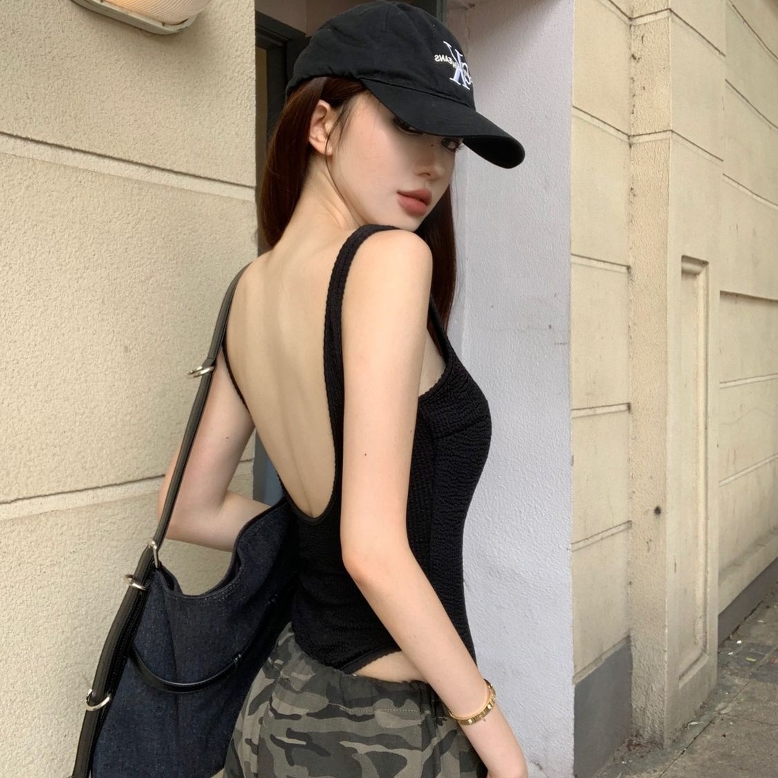 Black Strappy Bodysuit Sexy Ba - огляд і ціна Suspender Tank Top