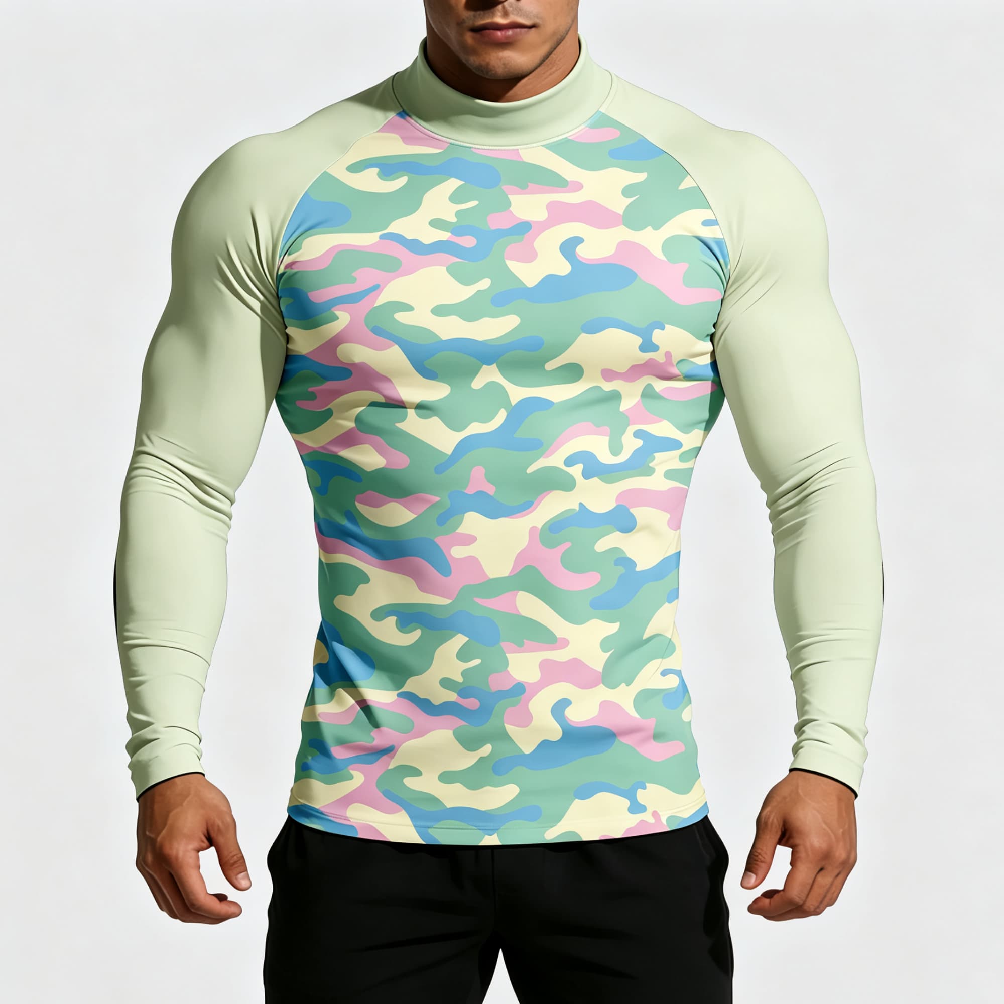 Men Pastel Camouflage Print Mo - огляд і ціна Base Layer Top