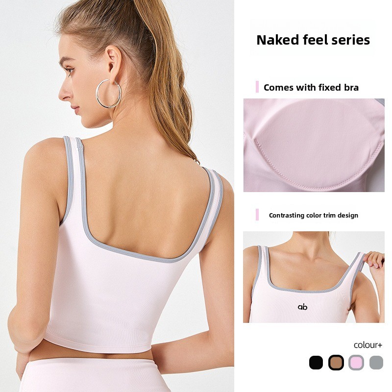 Women Summer Ribbed Yoga Tank  - огляд і ціна Suspender Tank Top