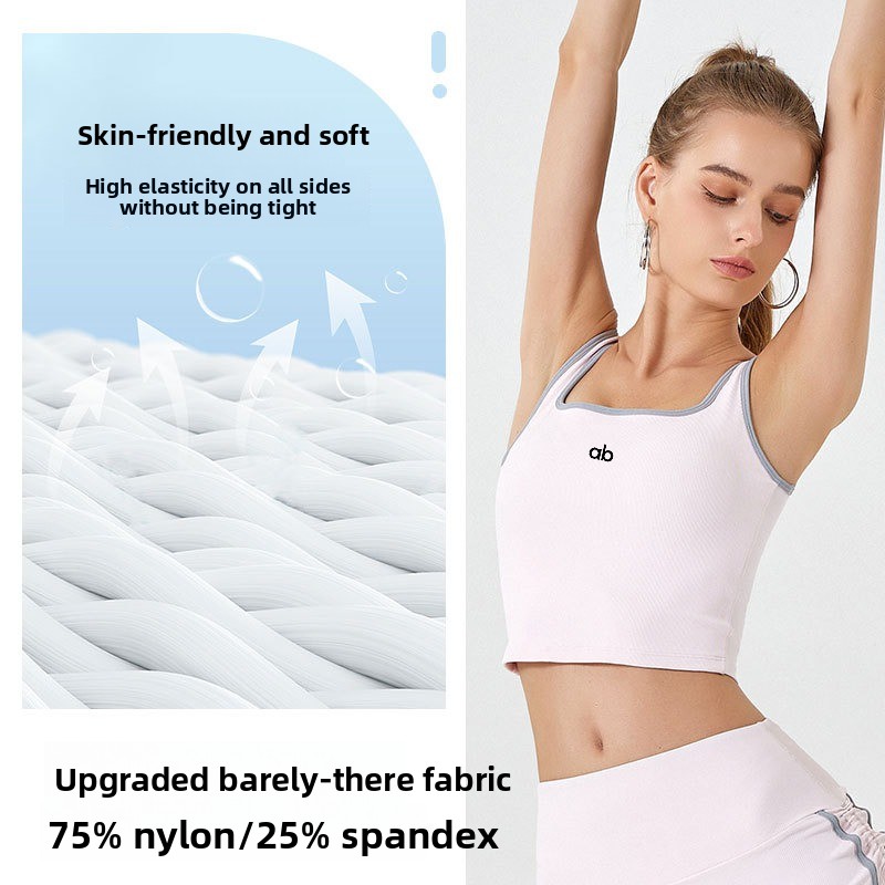 Women Summer Ribbed Yoga Tank  - огляд і ціна Suspender Tank Top