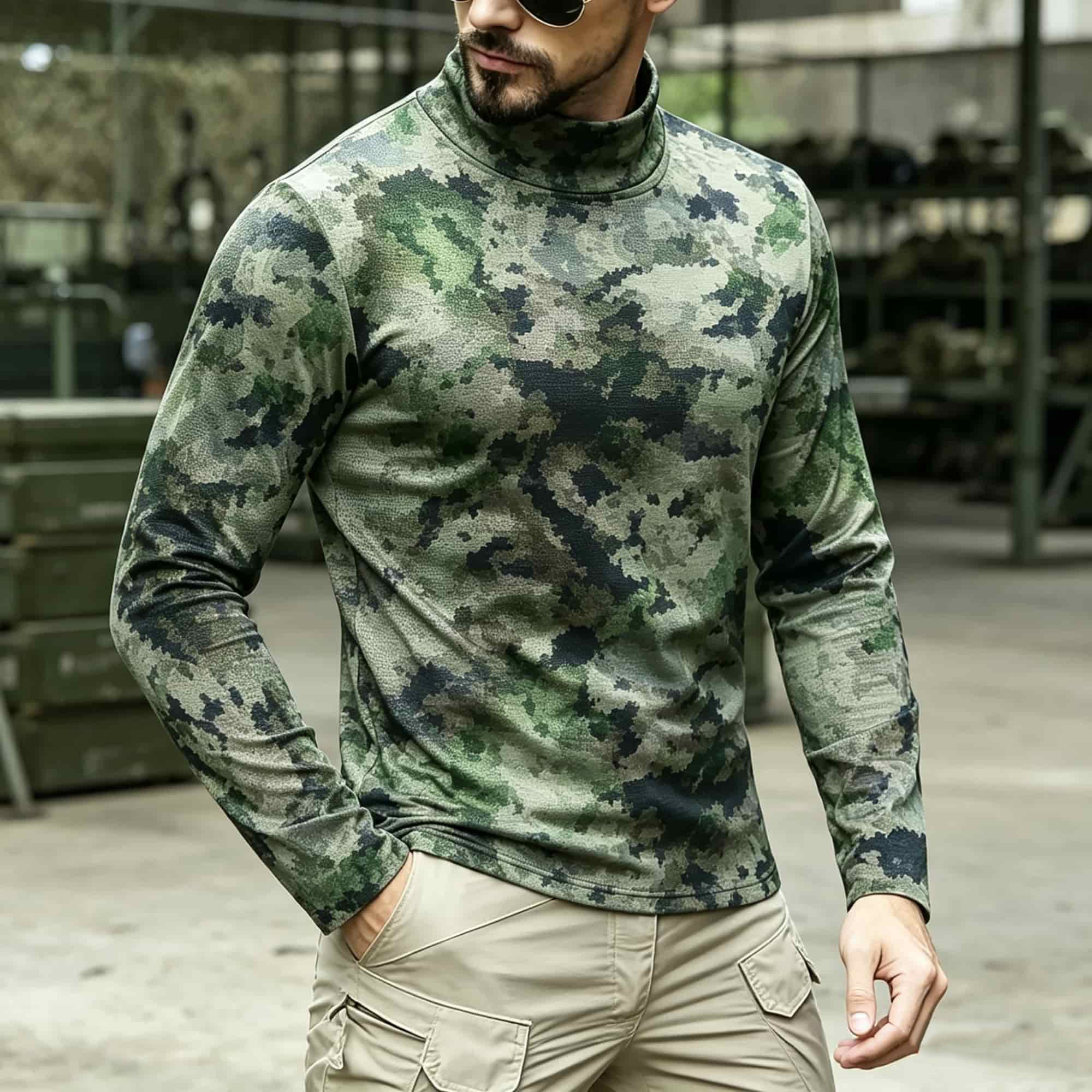 Men Tactical Camouflage Print  - огляд і ціна Base Layer Top