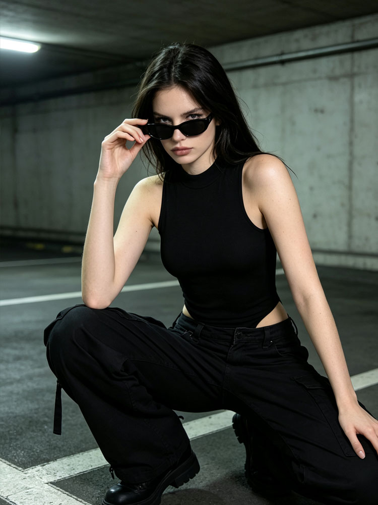 Women's Basic Sleeveless Mock  - огляд і ціна Tank Top Ribbed
